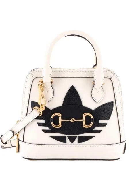 x Adidas Horsebit 1955 Top Handle Bag Leather with Applique Mini satchel by GUCCI 