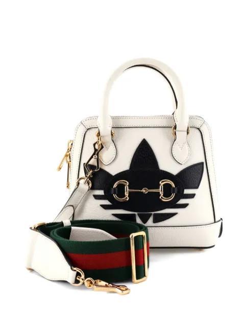 x Adidas Horsebit 1955 Top Handle Bag Leather with Applique Mini satchel by GUCCI 
