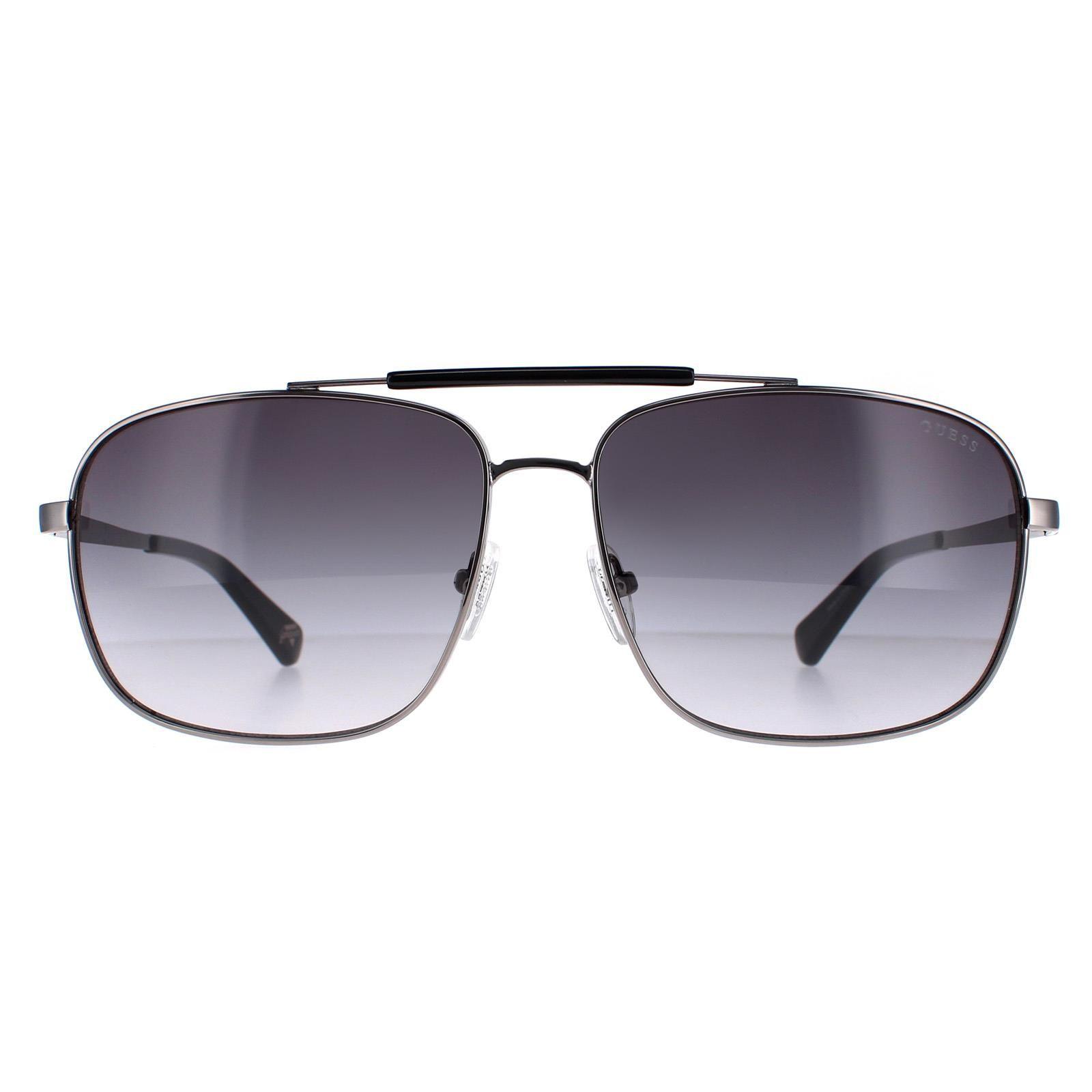 Aviator Shiny Gunmetal Smoke Gradient GU5210 by GUESS Aviator Shiny Gunmetal Smoke Gradient GU5210 by GUESS