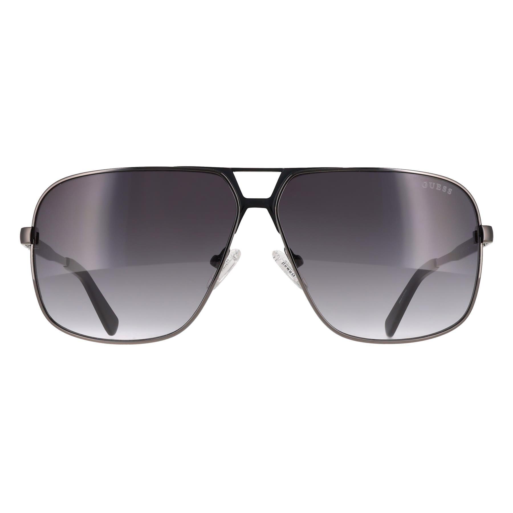 Aviator Shiny Gunmetal Smoke Grey Gradient GU00070 by GUESS