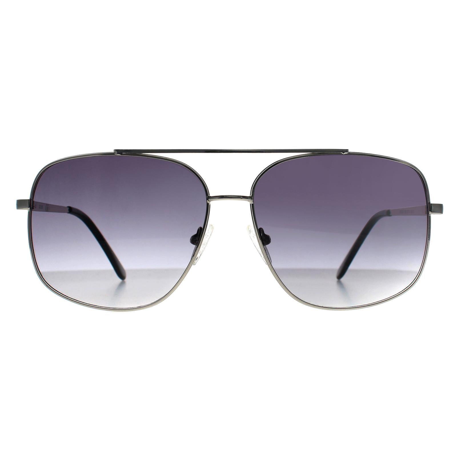 Aviator Shny Light Nickeltin Smoke Gradient GF0207 by GUESS