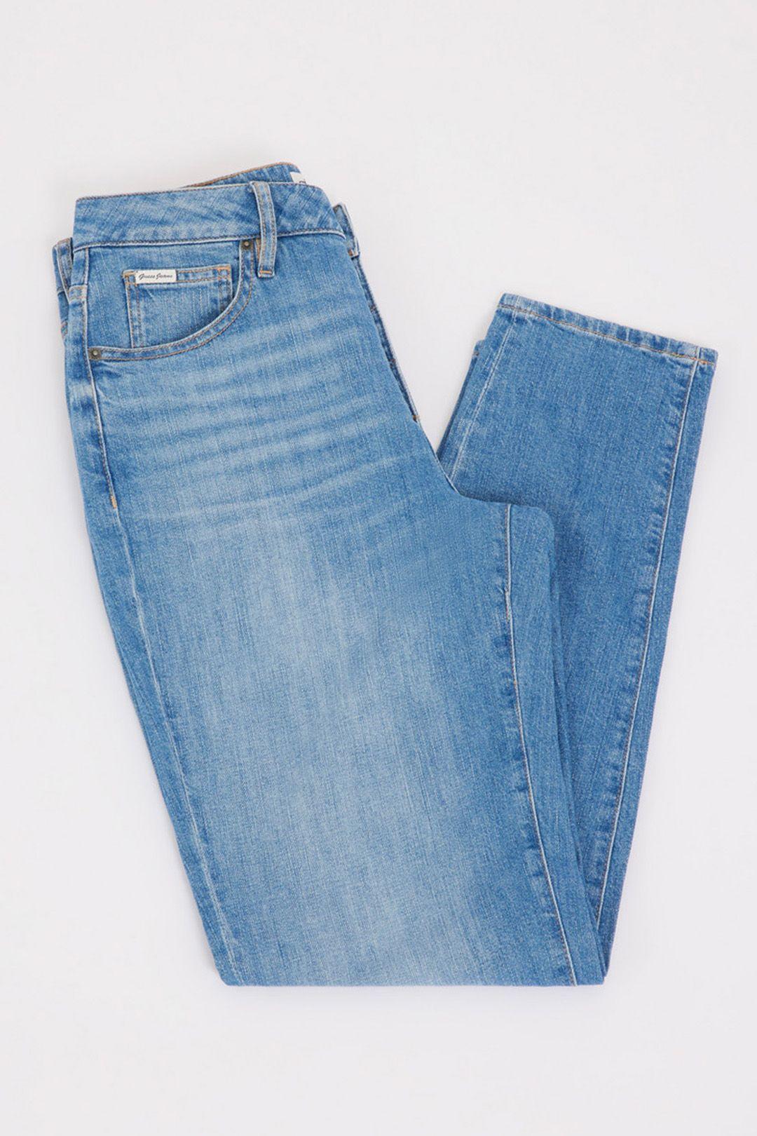 Exposed button mom jeans heritage light wash by GUESS