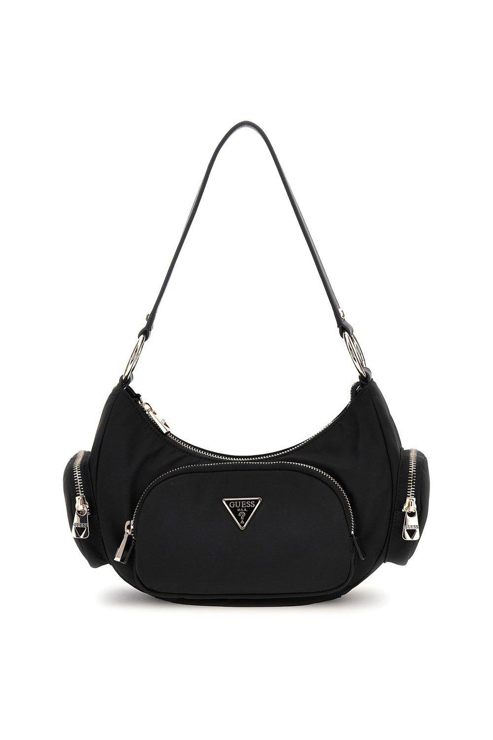 Gemma Nylon Shoulder Bag Black by GUESS
