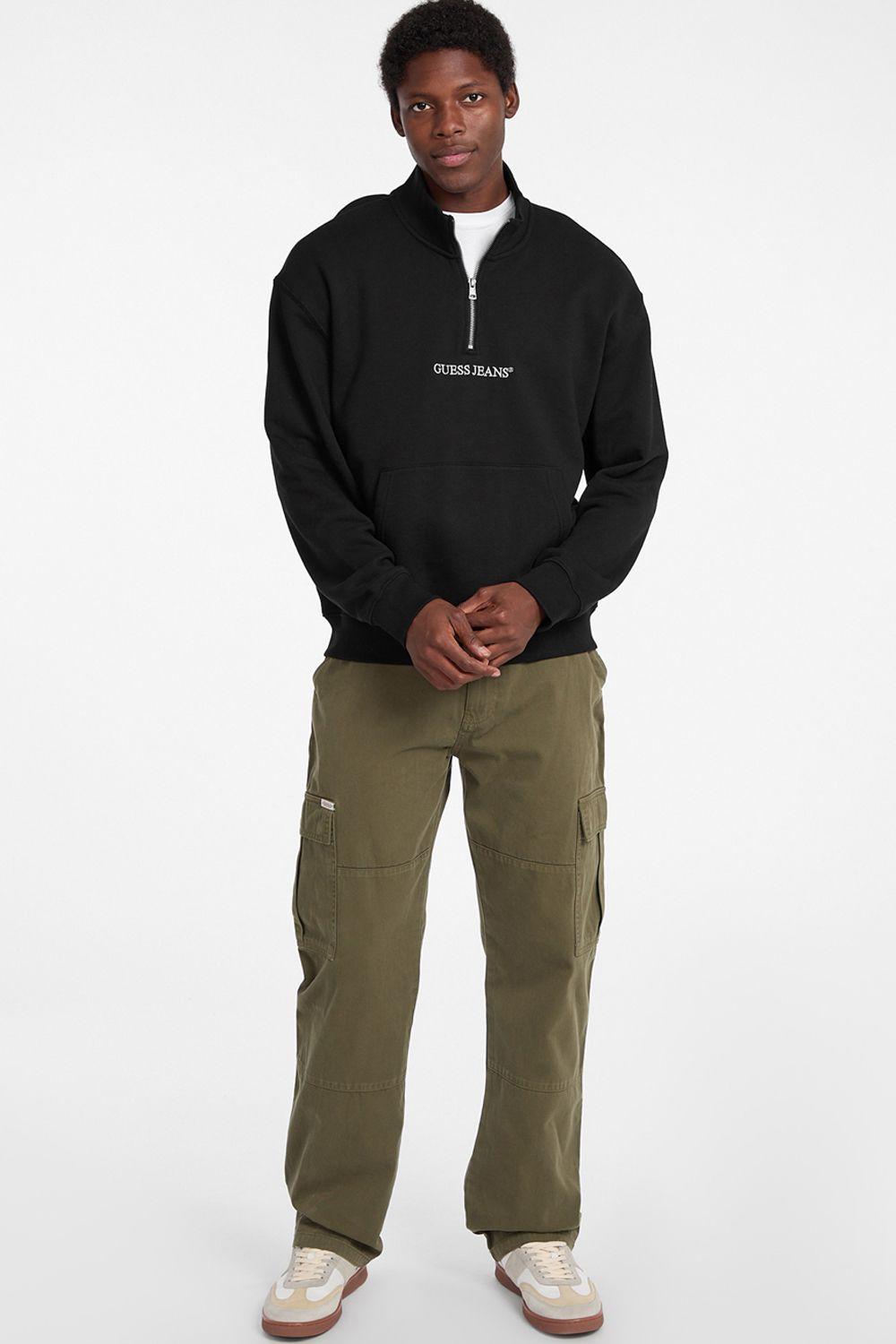Guess 1/4 Zip Sweat Black by GUESS