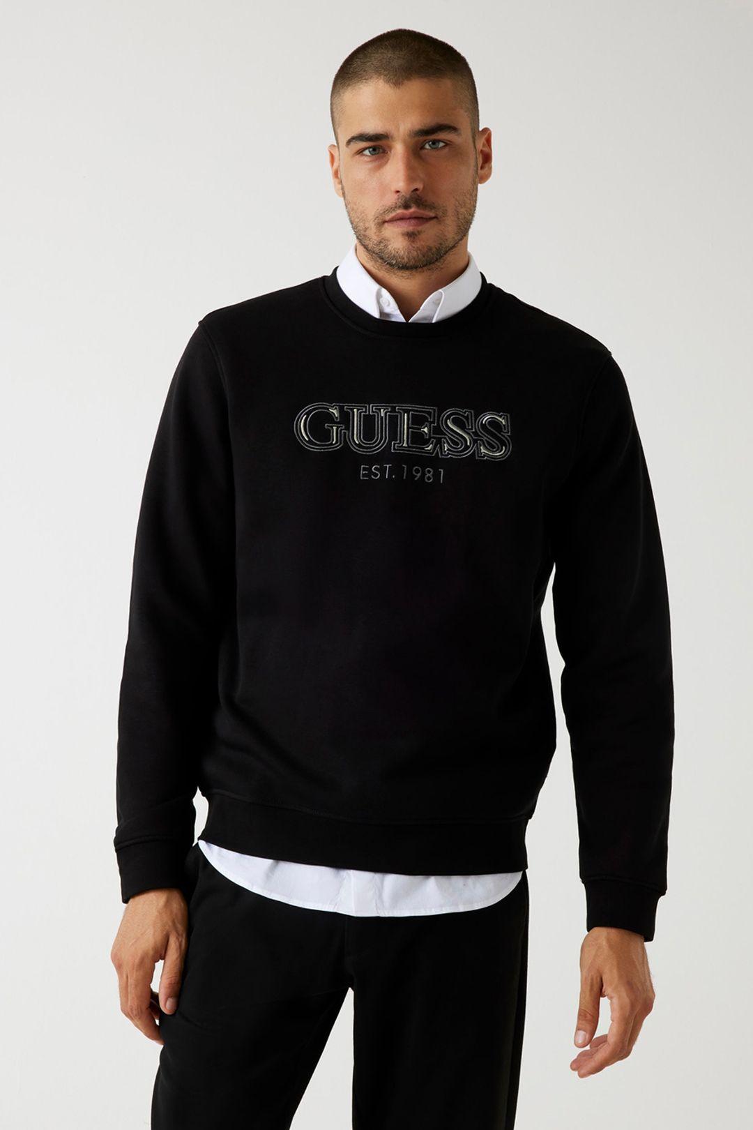 Guess Crew Neck Sweatshirt Black by GUESS