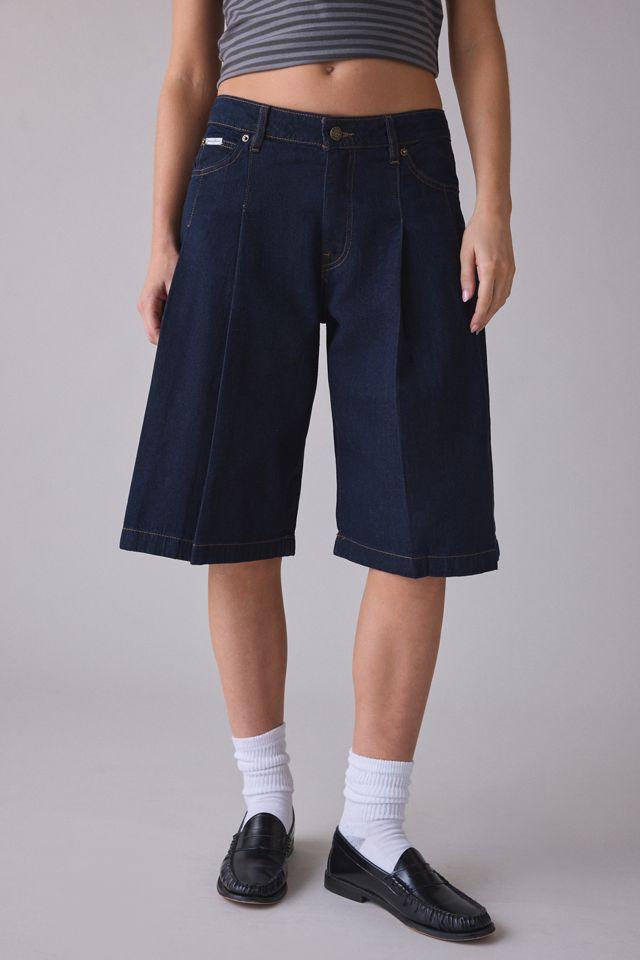 GUESS JEANS Pleated Bermuda Denim Shorts by GUESS JEANS