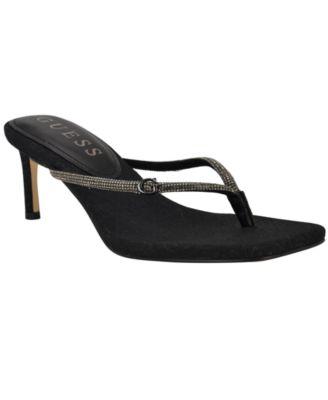 Mayan Rhinestone Thong Kitten Heel Sandals by GUESS