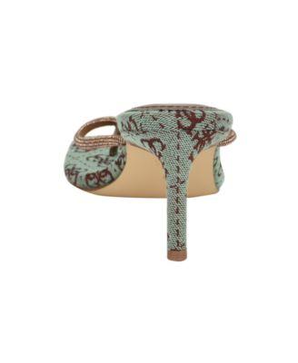 Mayan Rhinestone Thong Kitten Heel Sandals by GUESS