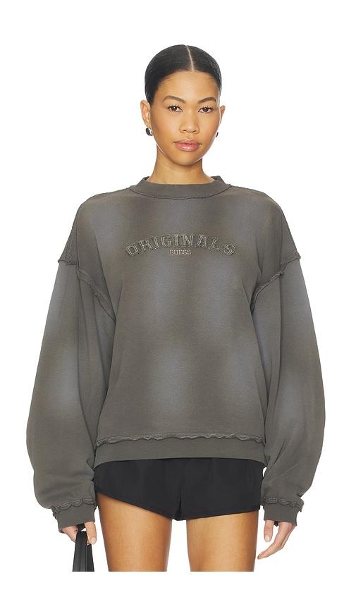 Guess Originals Boxy Crewneck Sweater in Grey by GUESS ORIGINALS