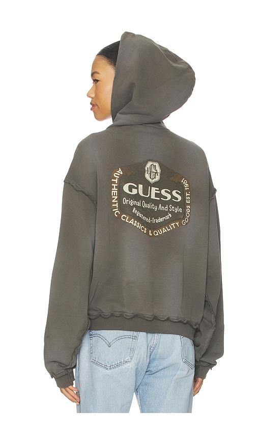 Guess Originals Graphic Boxy Hoodie in Grey by GUESS ORIGINALS