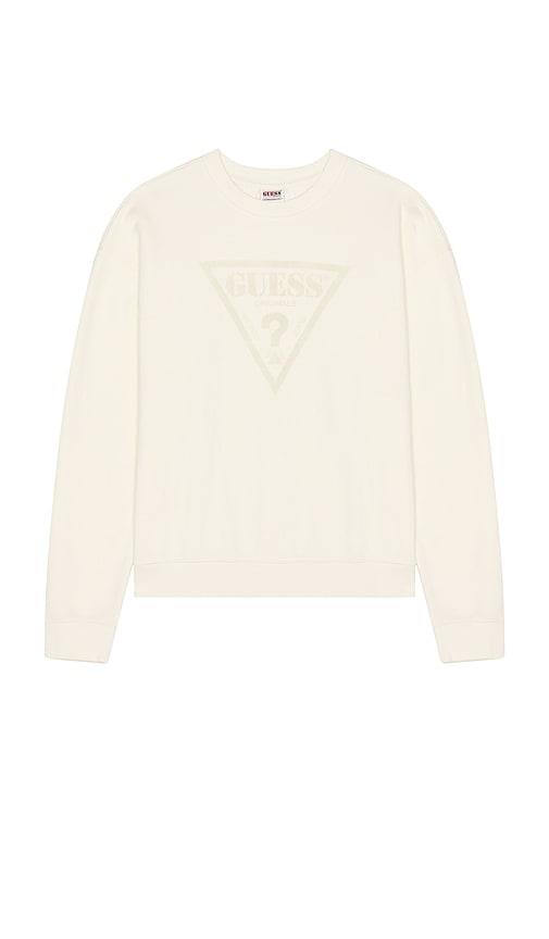 Guess Originals Vintage Triangle Crew Neck Sweatshirt in Cream by GUESS ORIGINALS
