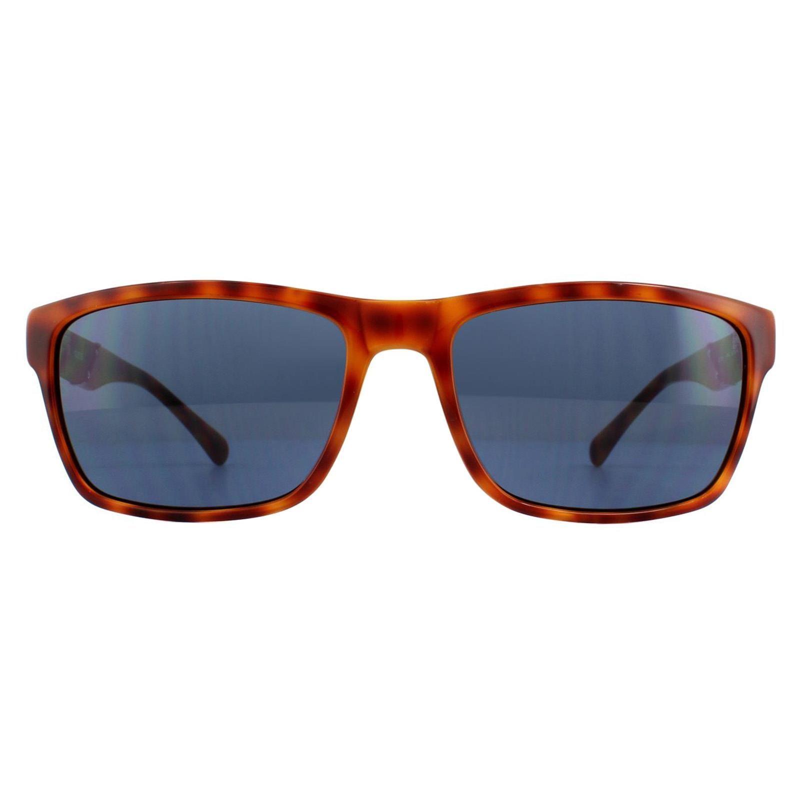 Rectangle Honey Tortoise Blue Sunglasses by GUESS