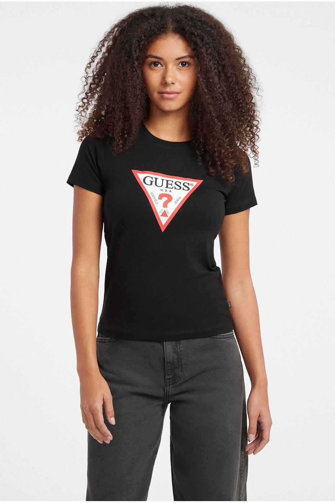Slim iconic short sleeve T-Shirt jet black by GUESS