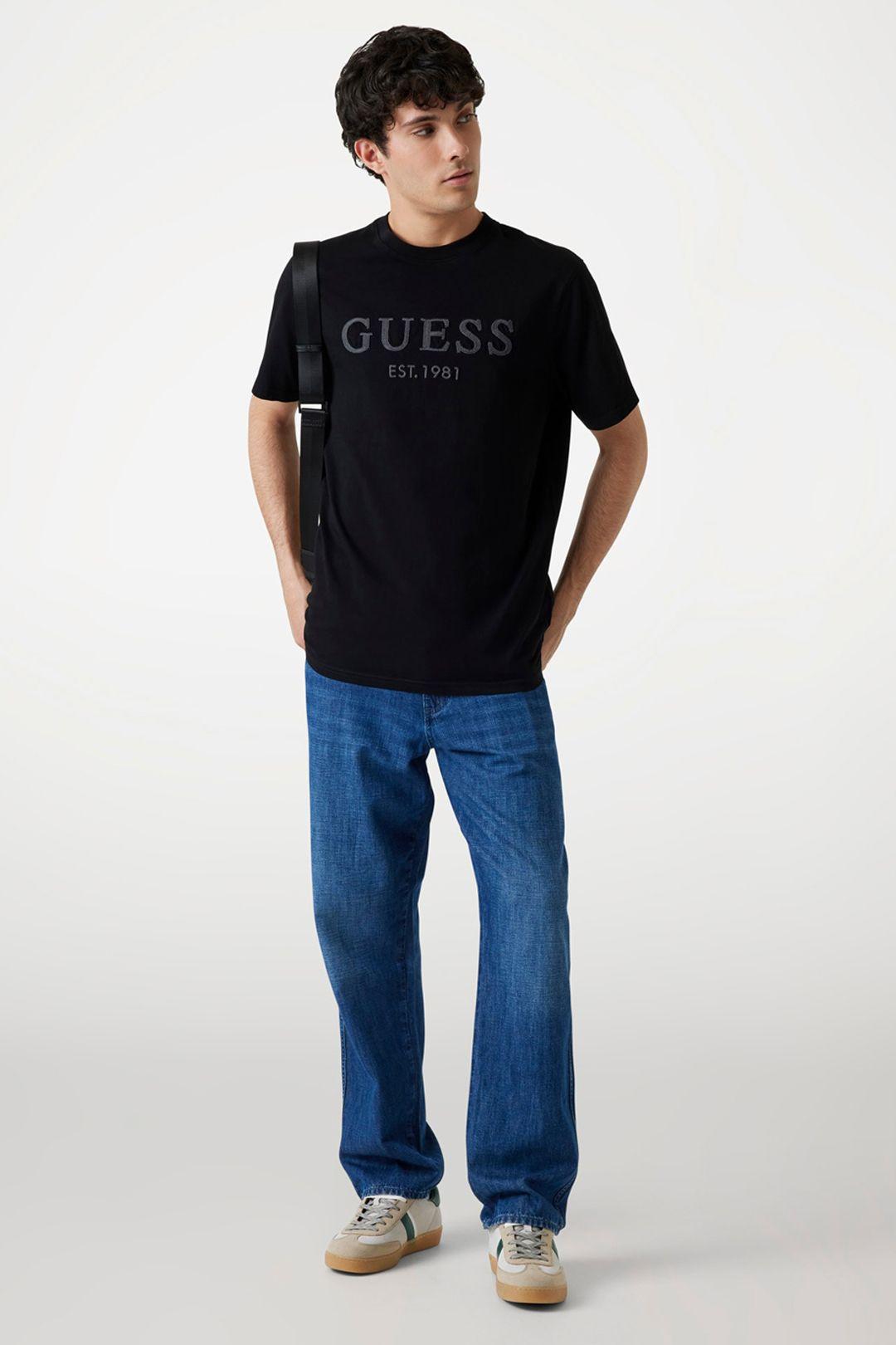 Ss Cn Guess Box Logo Tee Black by GUESS