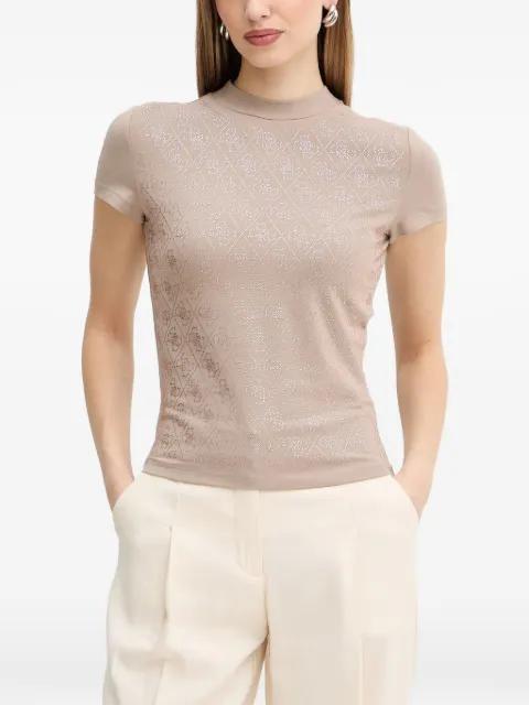 4G-embellished T-shirt by GUESS USA