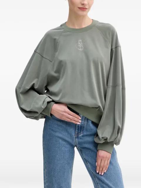 4G embellished balloon-sleeve sweatshirt by GUESS USA