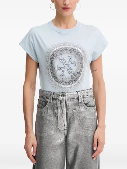 4G embellished short-sleeve T-shirt by GUESS USA