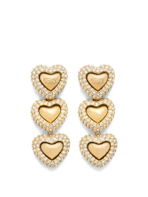 Beloved heart embellished earrings by GUESS USA