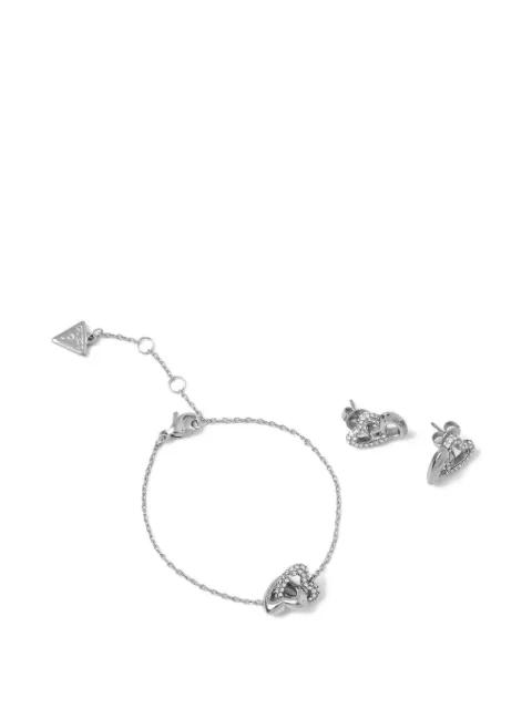 Beloved heart-embellished necklace and earrings set by GUESS USA