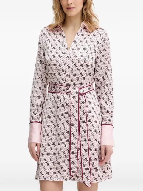 Blerta collar belted monogram mini dress by GUESS USA