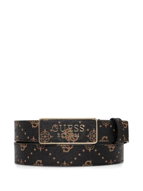 Carrie monogram logo-plaque belt by GUESS USA