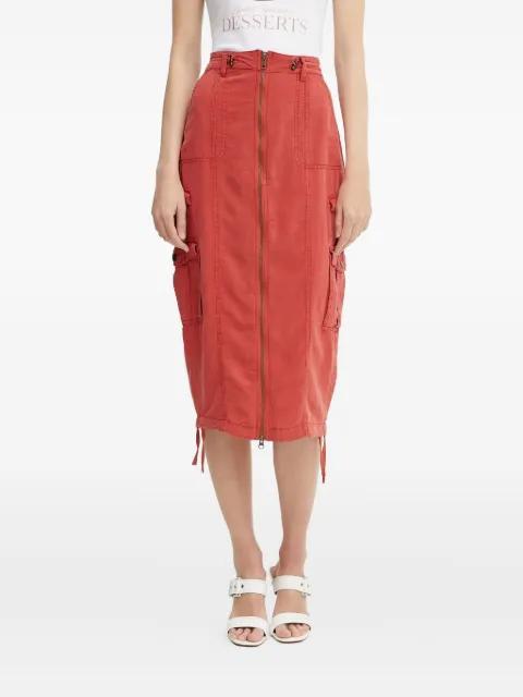Casey zip-front cargo midi skirt by GUESS USA