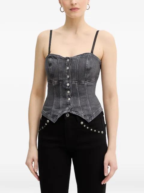 Cecile button denim corset top by GUESS USA