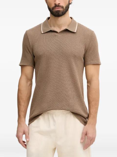 Daryl open-knit polo-collar T-shirt by GUESS USA