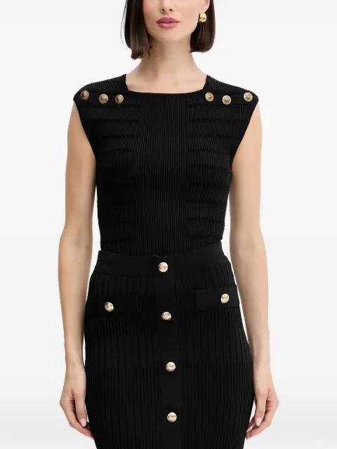 Evangeline button ribbed top by GUESS USA