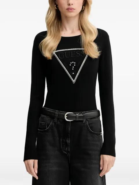 Kiara embellished-logo sweater by GUESS USA