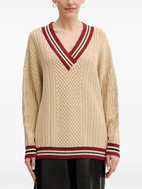 Lina V-neck cable sweater by GUESS USA