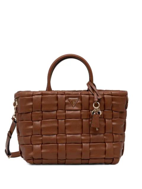 Marion woven top handle tote bag by GUESS USA