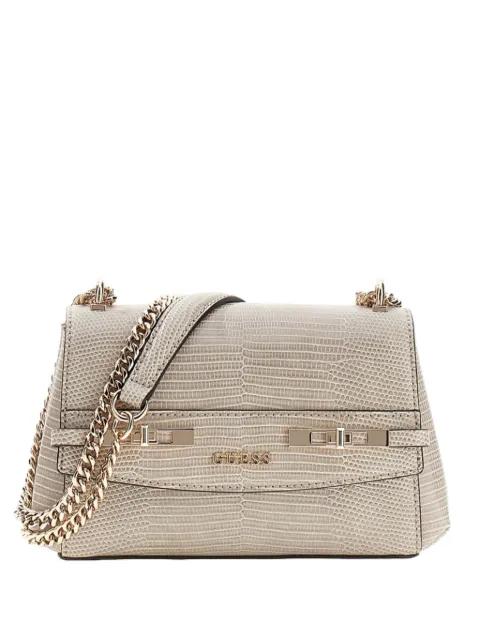 Melinda lizard-effect chain satchel bag by GUESS USA