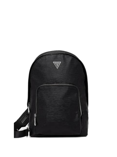 Milano logo-plaque textured backpack by GUESS USA