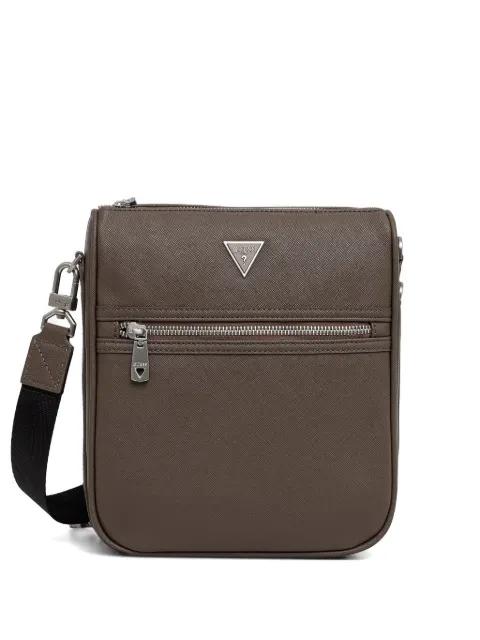 Milano logo-plaque zip messenger bag by GUESS USA