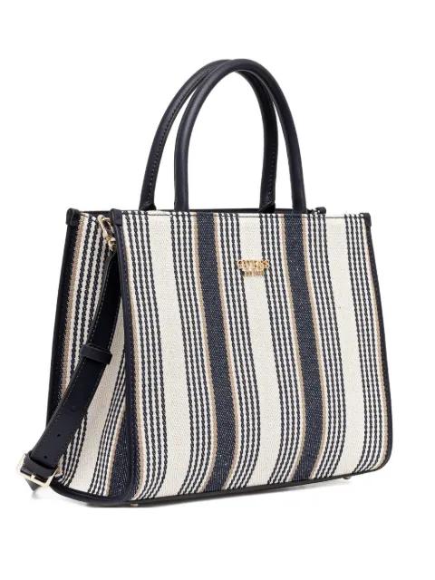 Nicolette striped top-zip tote bag by GUESS USA