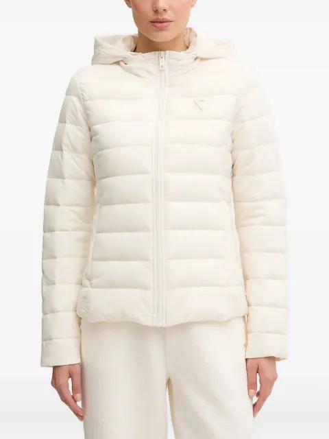 Solid hoodied puffer jacket by GUESS USA