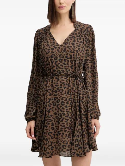 V-neck animal-print mini dress by GUESS USA