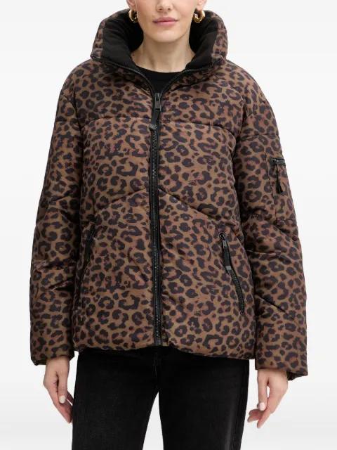 animal-print zip-up jacket by GUESS USA