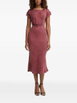 belted cap-sleeve midi dress by GUESS USA