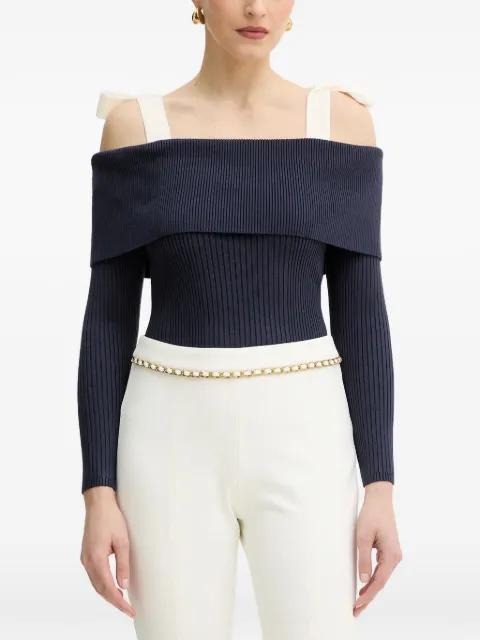 bow ribbed sweater by GUESS USA