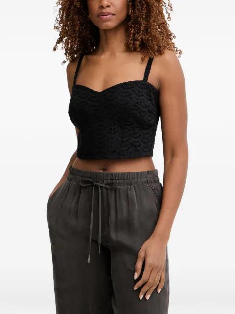 broderie-anglaise cropped top by GUESS USA