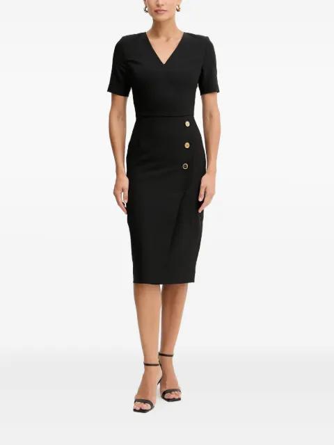 button V-neck midi dress by GUESS USA