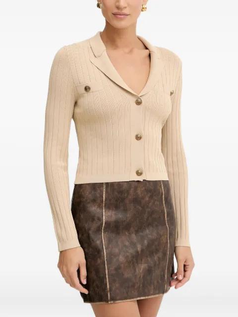 button ribbed cardigan by GUESS USA
