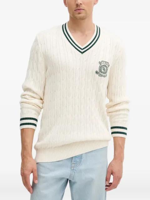cable-knit V-neck sweater by GUESS USA
