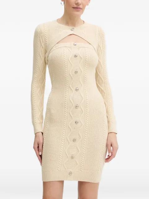 cable-knit button mini dress by GUESS USA