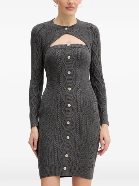 cable knit button mini dress by GUESS USA