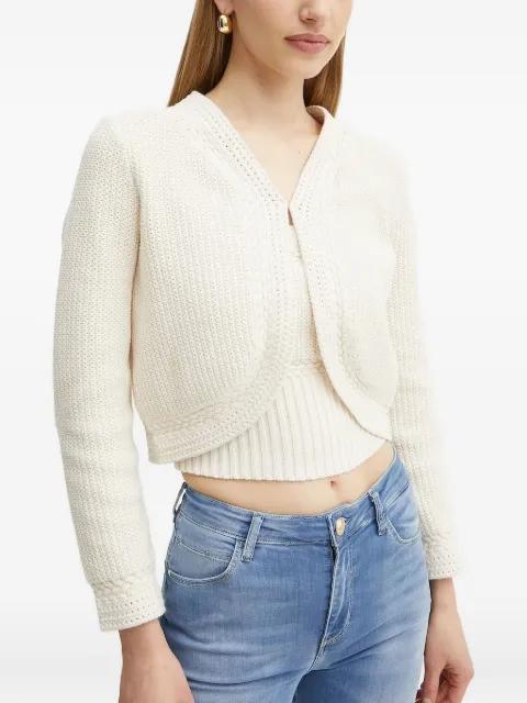 cable-knit cropped cardigan by GUESS USA