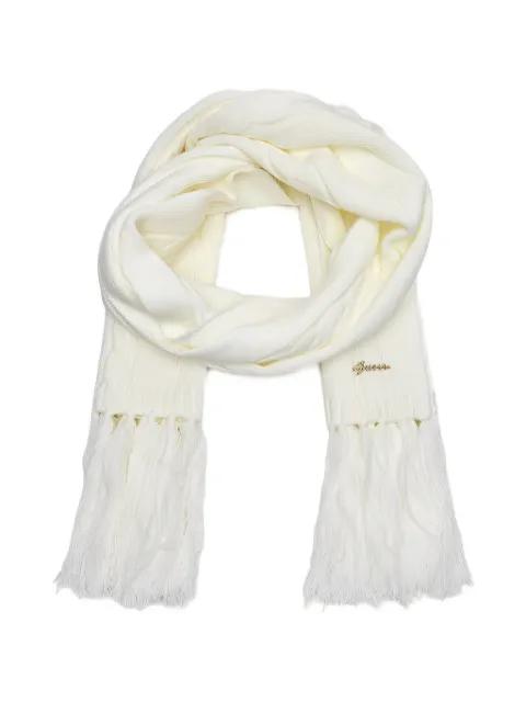 cable-knit fringed scarf by GUESS USA