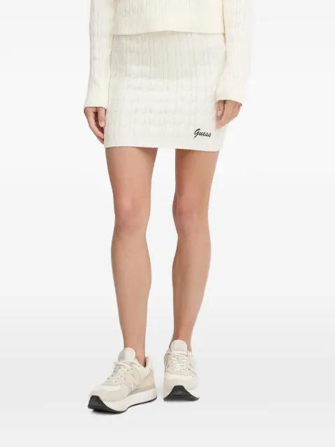 cable-knit logo-patch mini skirt by GUESS USA